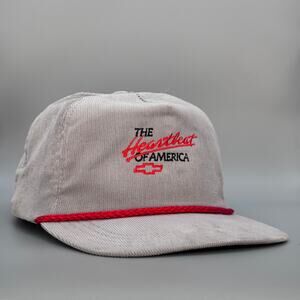 Vintage '80s Chevrolet Heartbeat of America promo corduroy rope hat